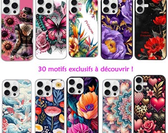 Coque + Cordon Nothing Phone 2A 3 3A LITE fleurs coeurs papillon japan coquelicot mandala vintage pastel + prénom et film hydrogel
