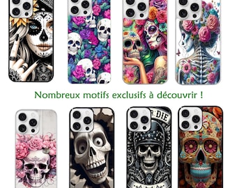 Coque + Cordon Nothing Phone 2A 3 3A LITE halloween tet de mort calavera mexicaine humour gamer skull fleurs et film hydrogel