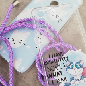 Coque cordon collier VIVO V21 V23 X51 Y21 Y21S Y33S Y52 Y72 Y55 Y75 chat kawaii samouraii coeur pelotte lunette astro donut personnalisé image 4