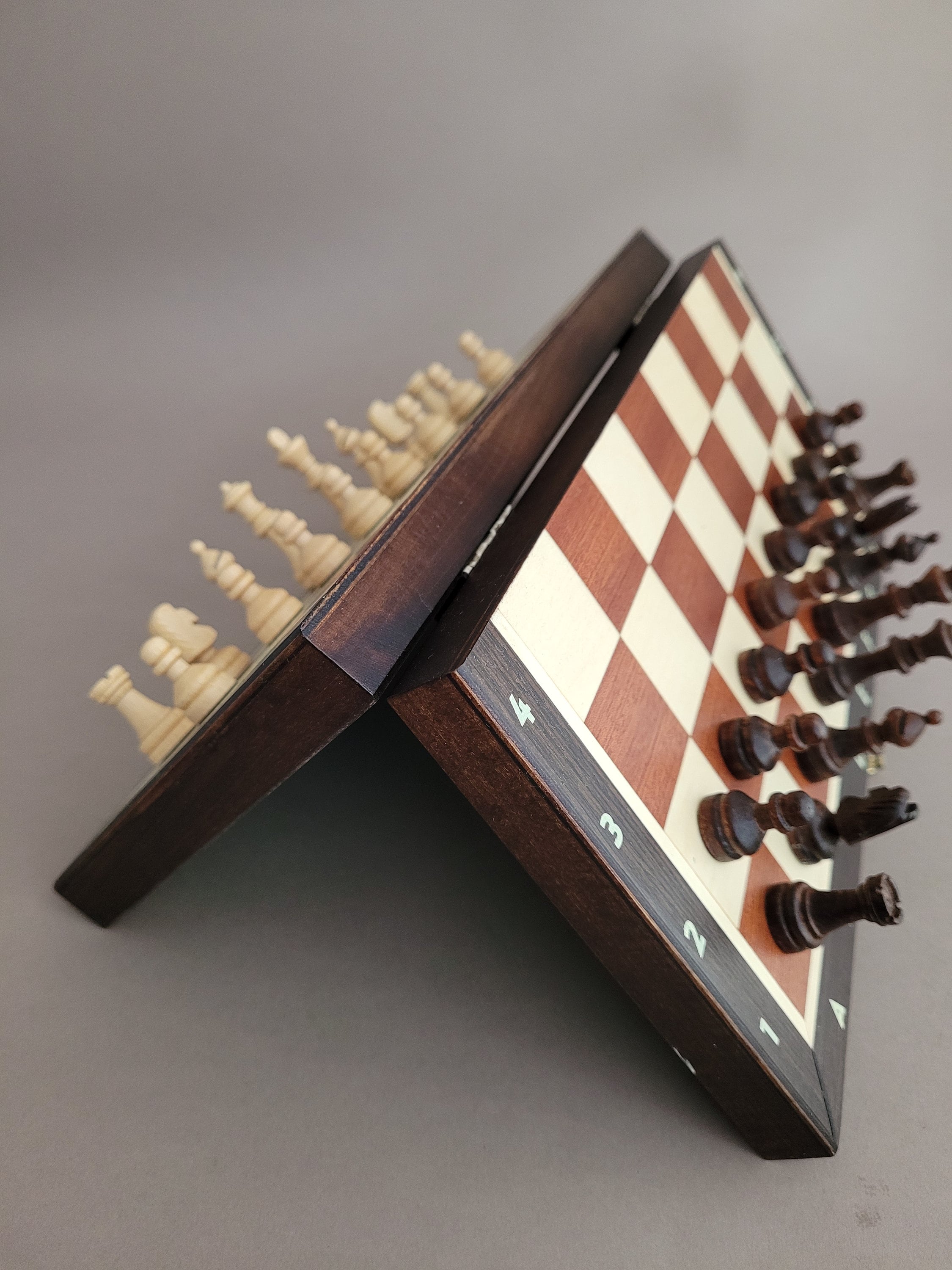 NEW Chess Wooden Set Folding Chessboard Pieces Wood Board New Magnetic Pieces 
