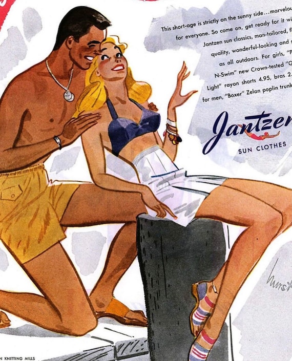 Vintage 1950s Jantzen shorts set // shorts & bikin