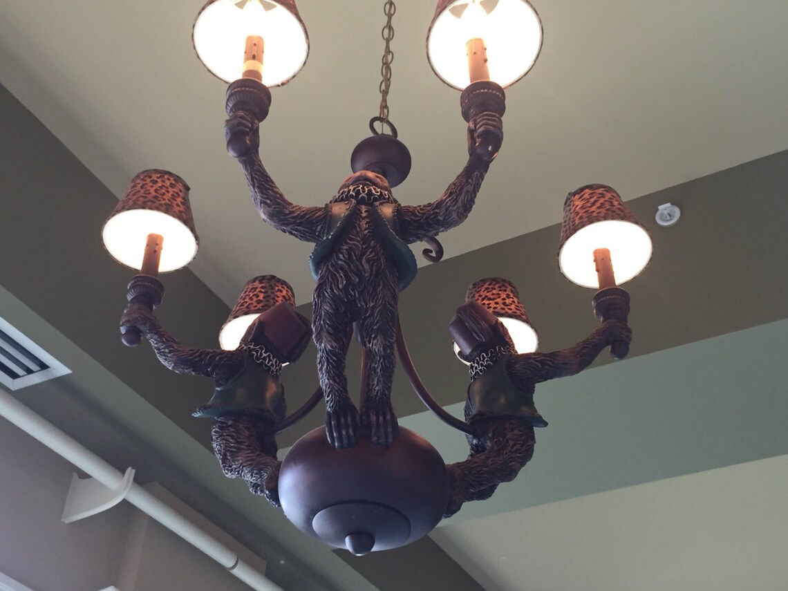 MONKEY CHANDELIER / Beautiful and Unique Vintage Hand Molded Etsy