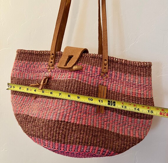 Vintage Pink/Purple Jute Bag - image 8