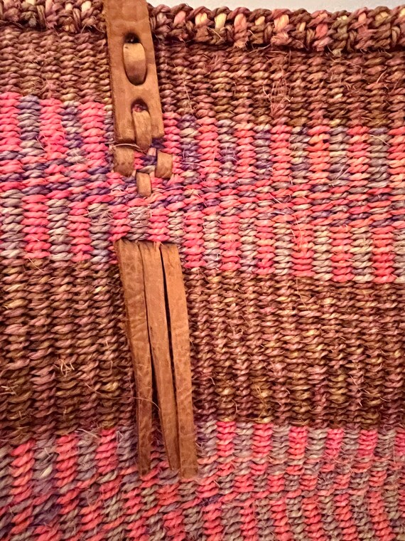 Vintage Pink/Purple Jute Bag - image 7