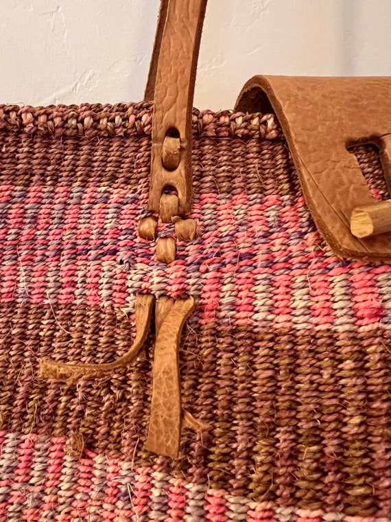 Vintage Pink/Purple Jute Bag - image 6