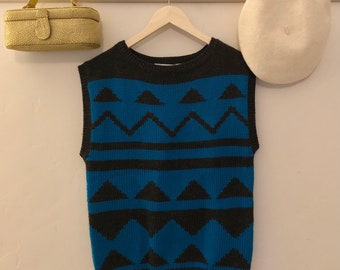 Bold Print Sweater Vest