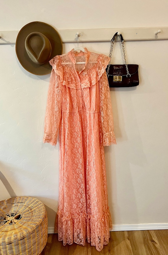 Vintage Street Scene Lace Dress