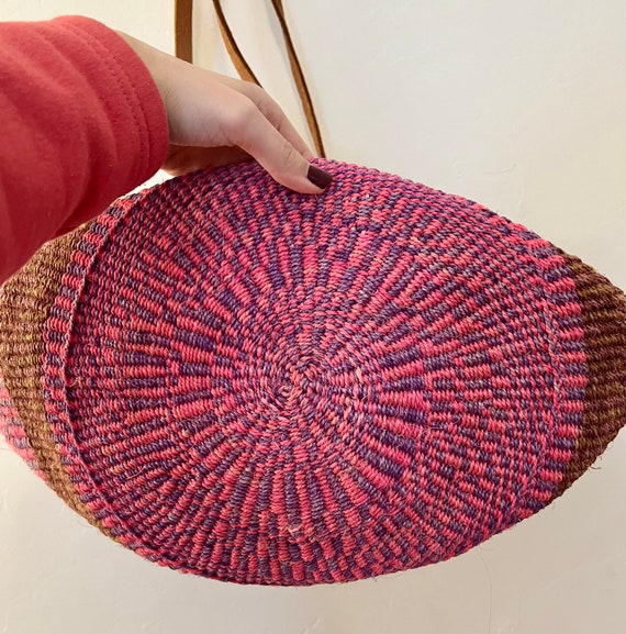 Vintage Pink/Purple Jute Bag - image 3