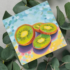 Kiwi, Art du kiwi, Fruits colorés, Mini impressions d'art, Impressions cartes postales