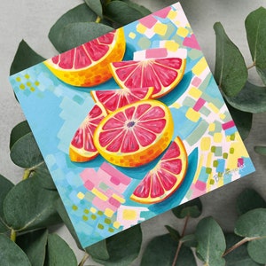 Grapefruit, Grapefruit Art, Colourful Fruit, Mini Art Prints, Postcard Prints