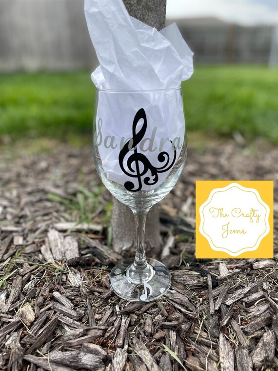 Personalized 20 Oz Wine Glassmusic Notes Etsy