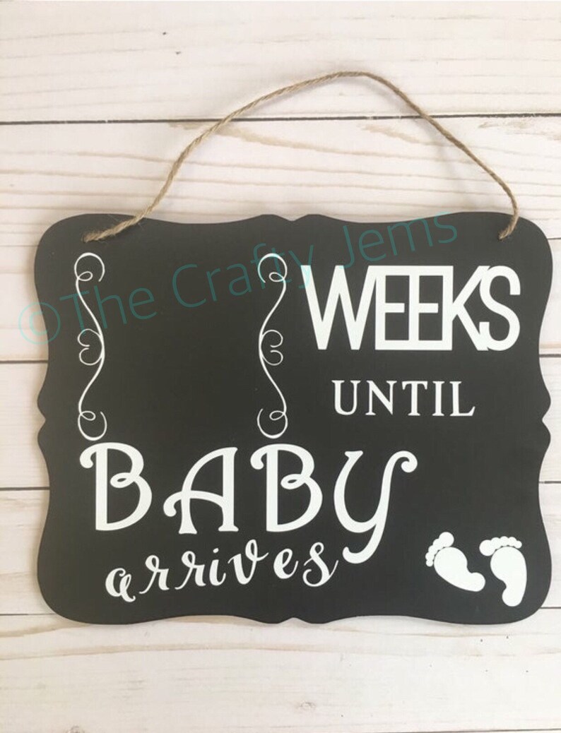Baby countdown sign how many weeks until baby chalkboard etsy