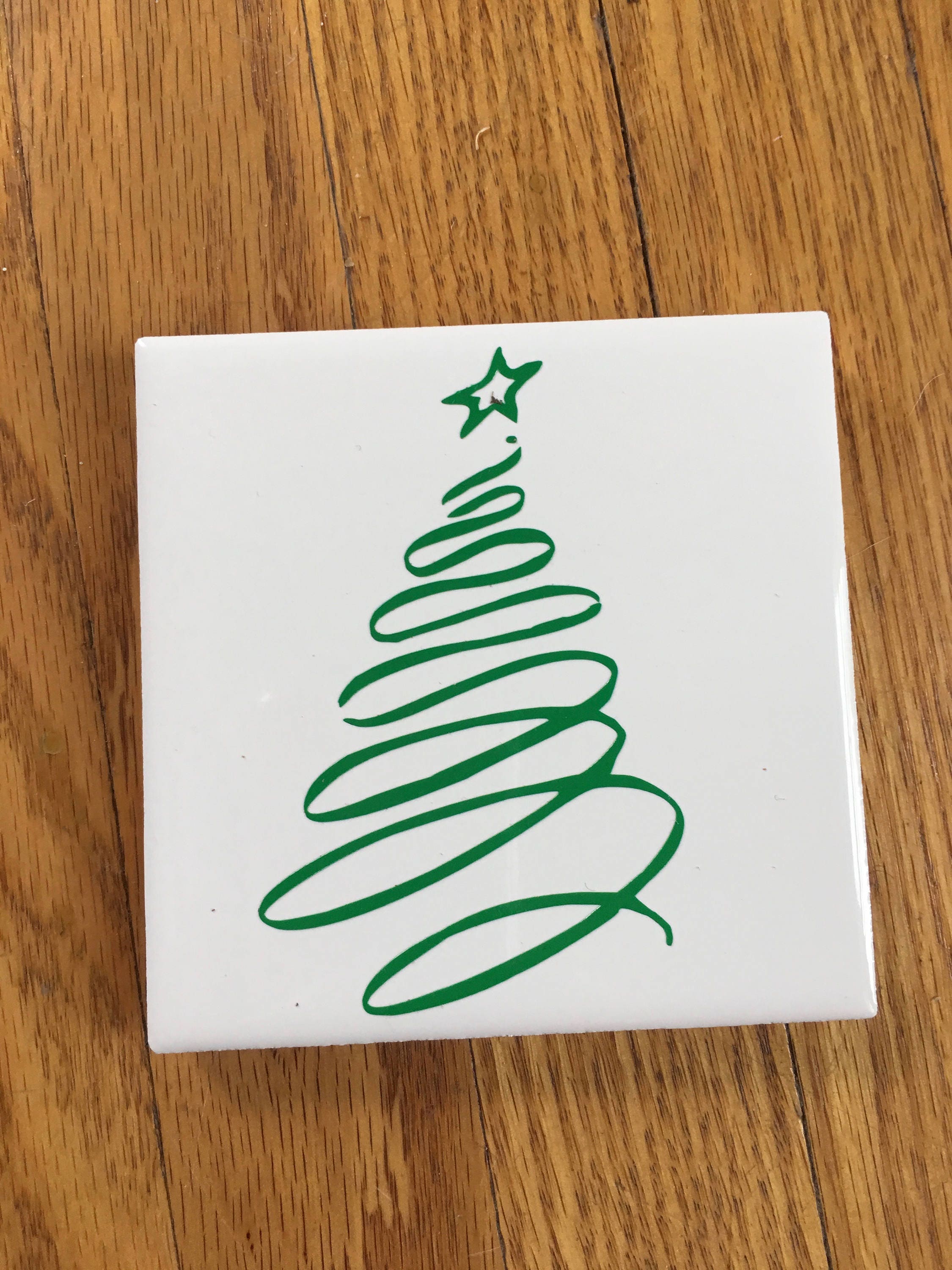 Christmas Ceramic Tile Coasters Set of 4 Etsy