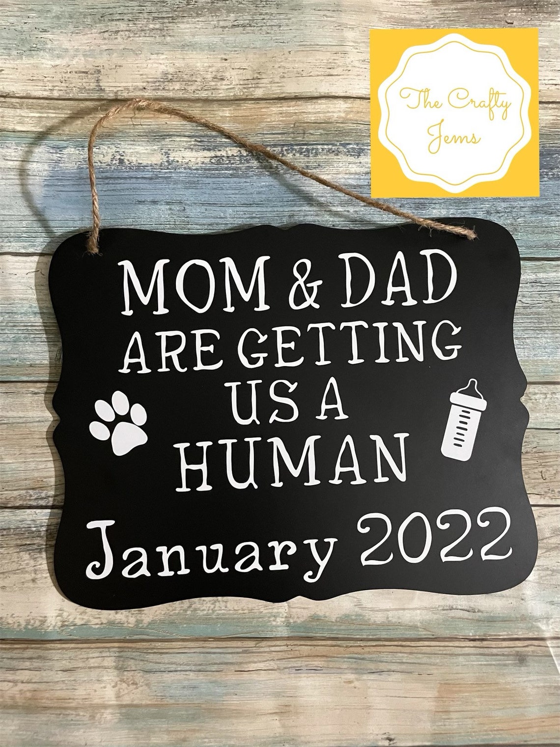Personalized Baby Announcement Chalkboard Sign/Mom and Dad are | Etsy