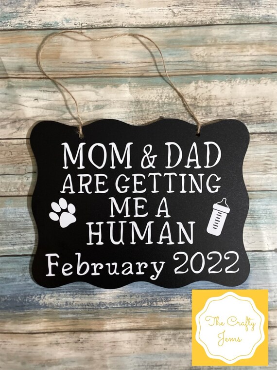 Personalized Baby Announcement Chalkboard Sign/Mom and Dad are | Etsy