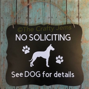 No Soliciting Chalkboard Sign - See Dog for details