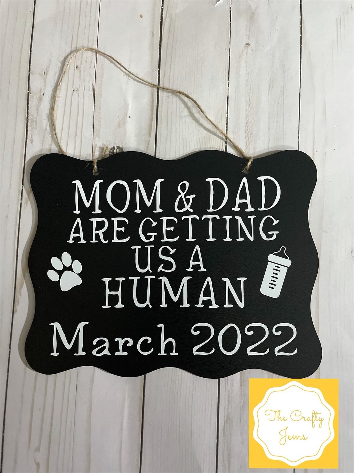 Personalized Baby Announcement Chalkboard Sign/Mom and Dad are | Etsy