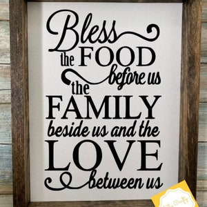 Farmhouse Family Food Blessing/Kitchen/Dining Canvas Sign