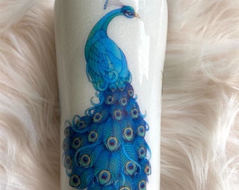 Glitter Peacock Tumbler