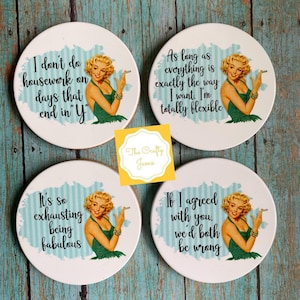 Vintage Women&#39;s Ceramic Coasters