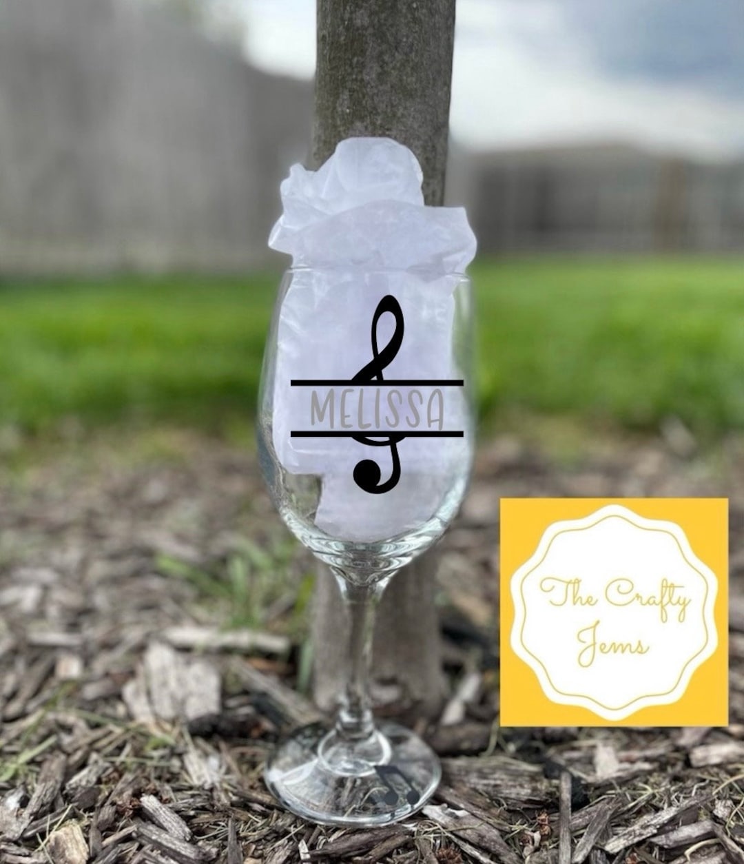 Personalized 20 Oz Wine Glass-music Notes - Etsy