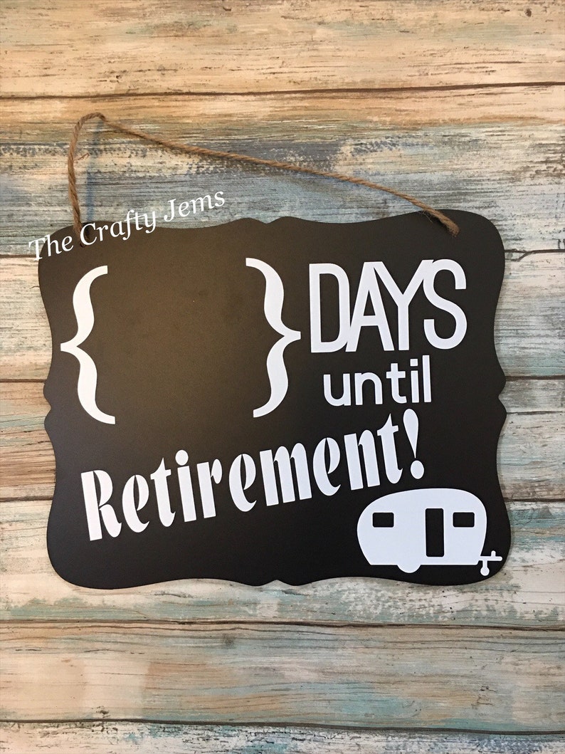 Retirement Countdown Chalkboard Sign Etsy UK