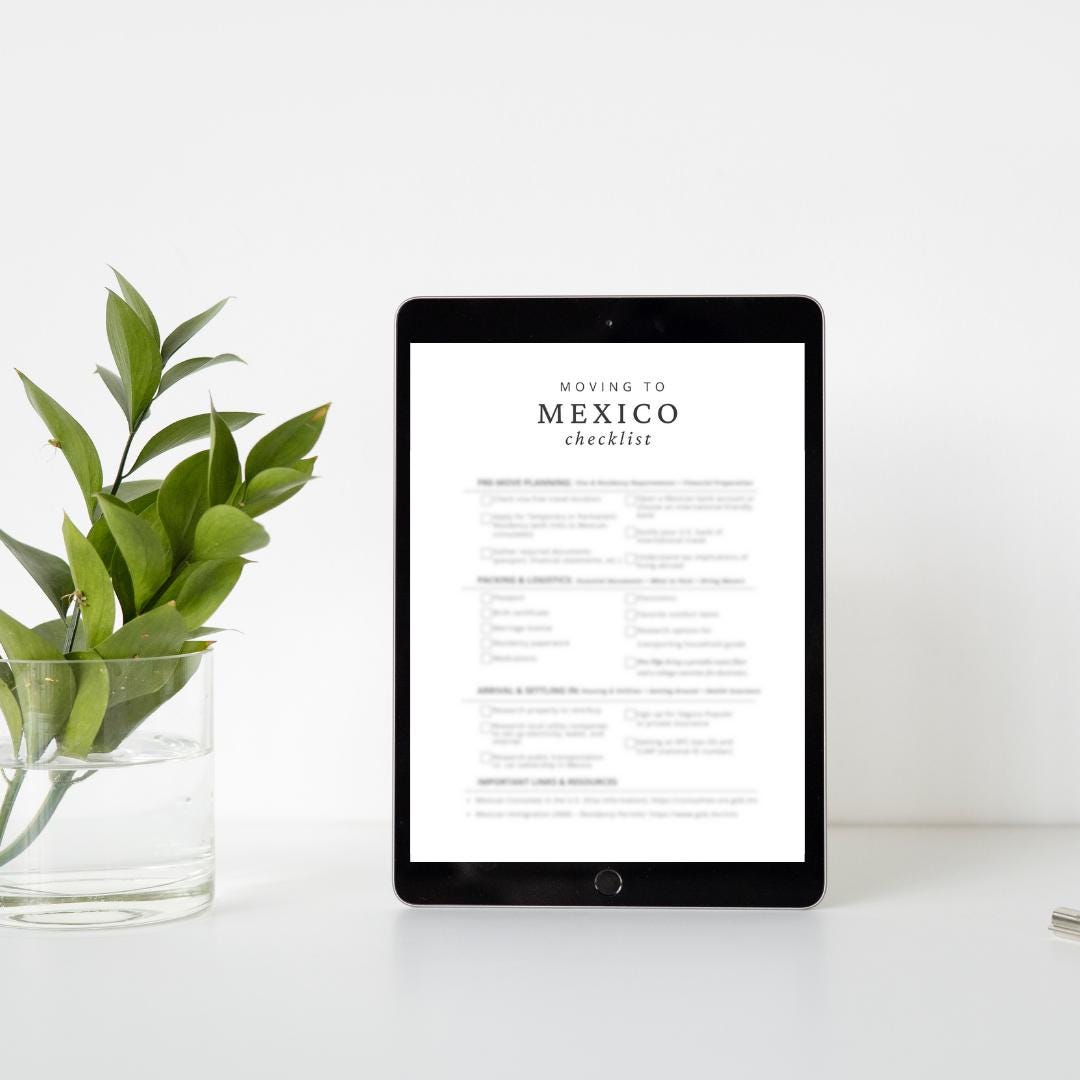 Expatt Steps Moving to Mexico Expat Checklist | Digital Download | Step-by-step ...