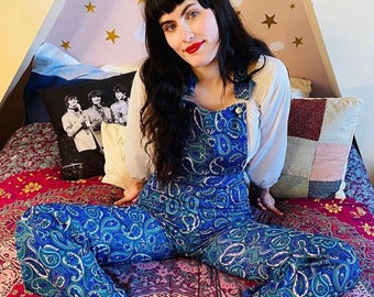 1960s Psychedelic Print Dungarees/Overalls Made to order