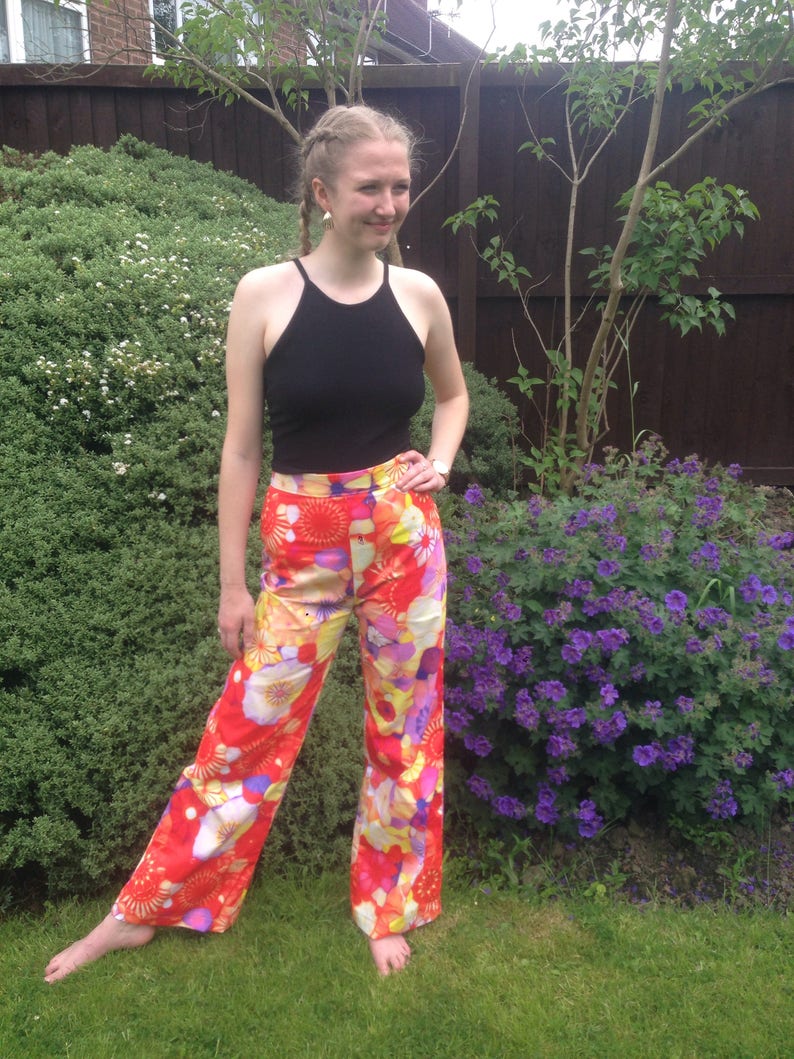 1960s Style Wide Leg Psychedelic Trousers