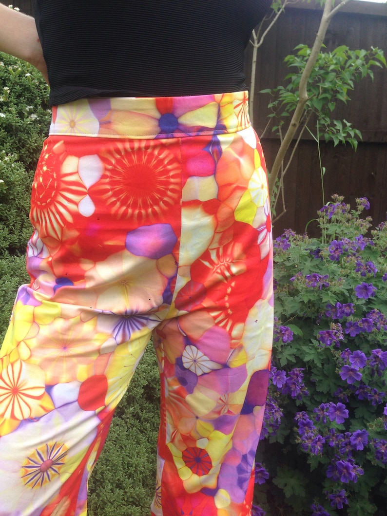 1960s Style Wide Leg Psychedelic Trousers