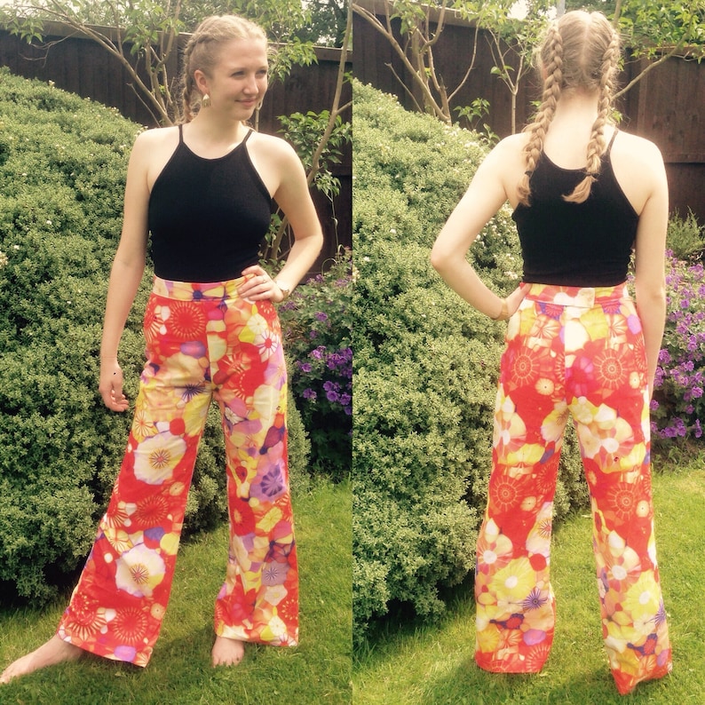 1960s Style Wide Leg Psychedelic Trousers