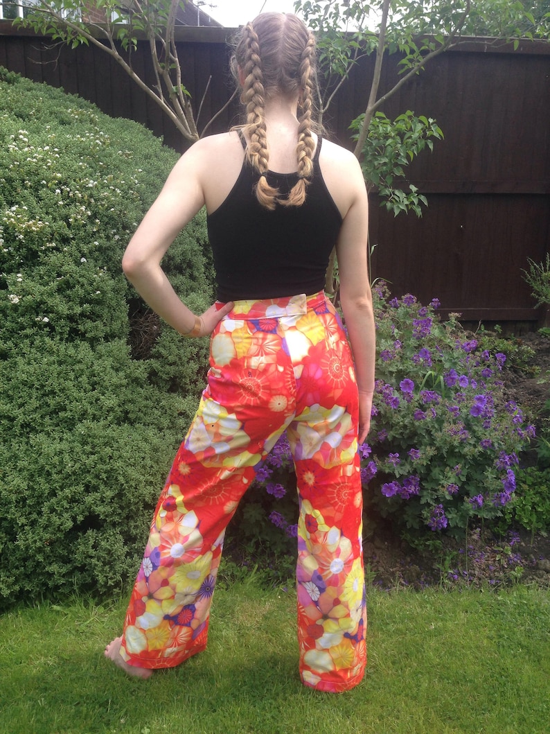 1960s Style Wide Leg Psychedelic Trousers