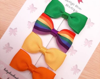 Rainbow Baby Bow Bundle, Colorful Hair Clips