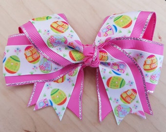 Osterei-Haarschleife, rosa Band-Pferdeschwanz-Accessoire