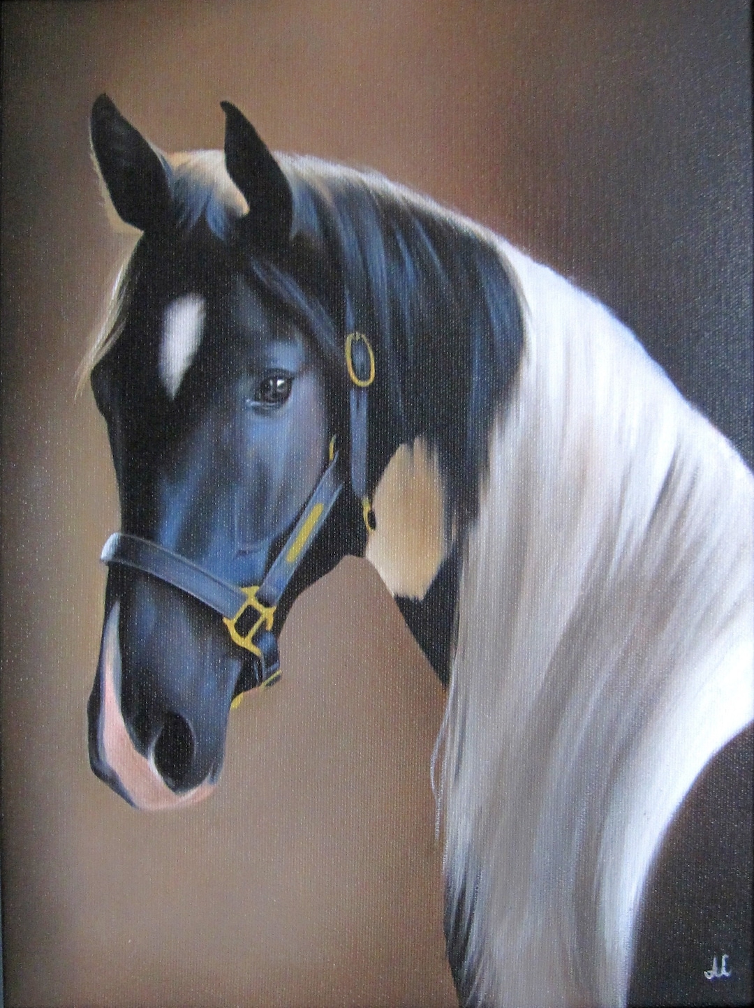 Horse Painting Hand Painted Dog Portrait. Gift for Dog Lovers. Painting