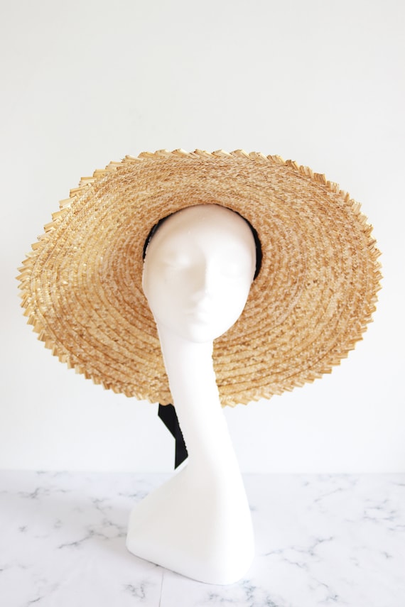 Over sized straw sun hat