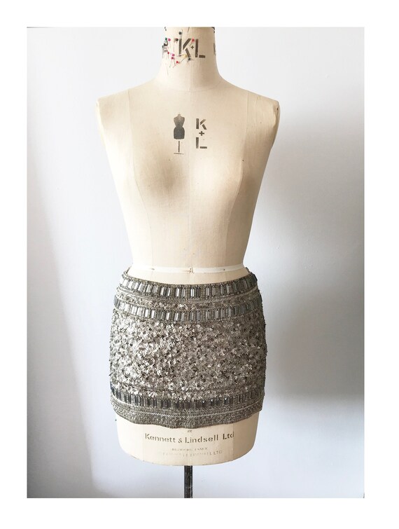 Brand new All Saints Gold beaded mini skirt