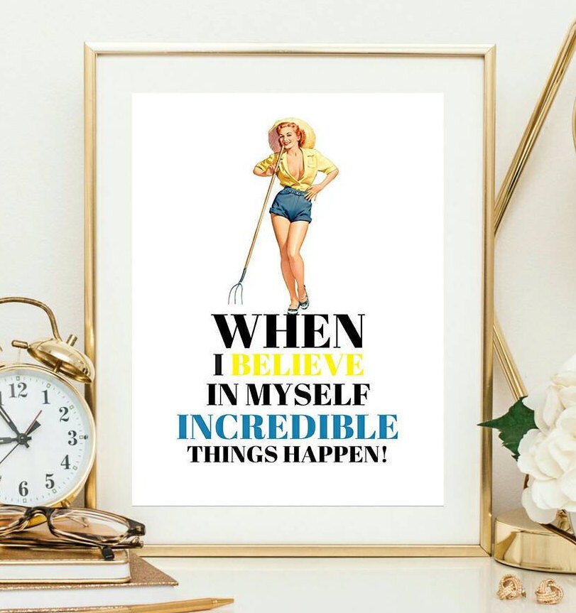 motivational print fashion print wall art girl poster girly Etsy