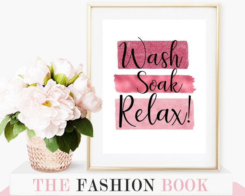 Bathroom Art Bathroom Decor Wall Art Pink Bathroom Quote - Etsy