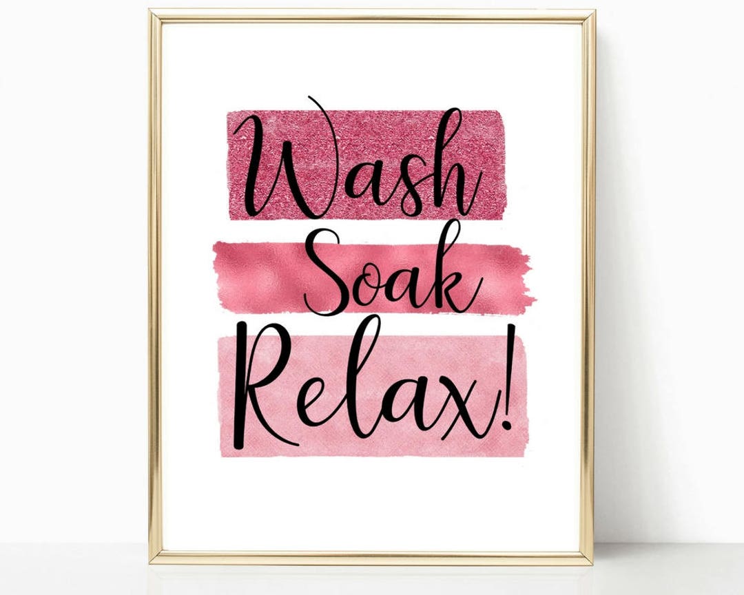 Bathroom Art, Bathroom Decor, Wall Art, Pink Bathroom, Quote Print ...