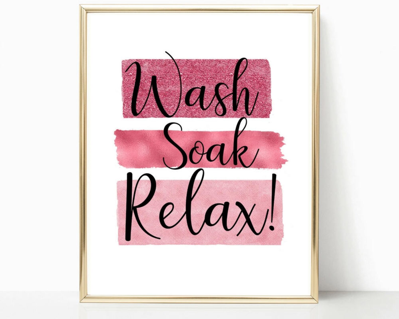 Bathroom Art Bathroom Decor Wall Art Pink Bathroom Quote | Etsy