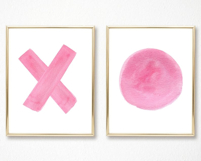 Naughts and Crosses Prints Abstract Wall Art Teen Girls Etsy UK