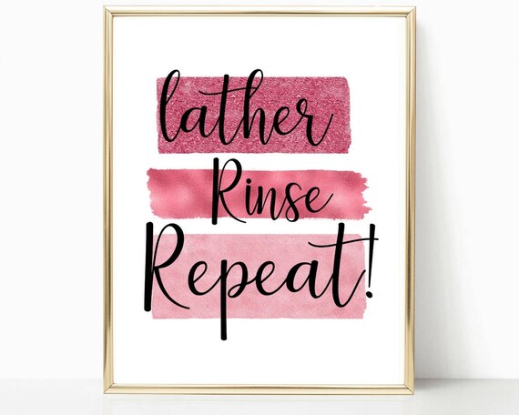 Bathroom Wall Art Pink Bathroom Quote Print Gift For Her Etsy