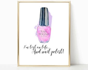 Nail Polish | Nail art | Teen girl room decor | teen room decor | Powder room | Bedroom decor | Dorm decor | Bathroom wall decor | Salon