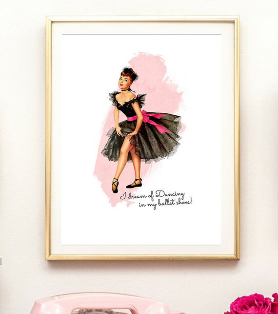 Dancer Print Girl Bedroom Decor Hot Pink Print Ballerina Print Dancer Dancer Bedroom Decor Dancer Gift Girl Gift Dance Print