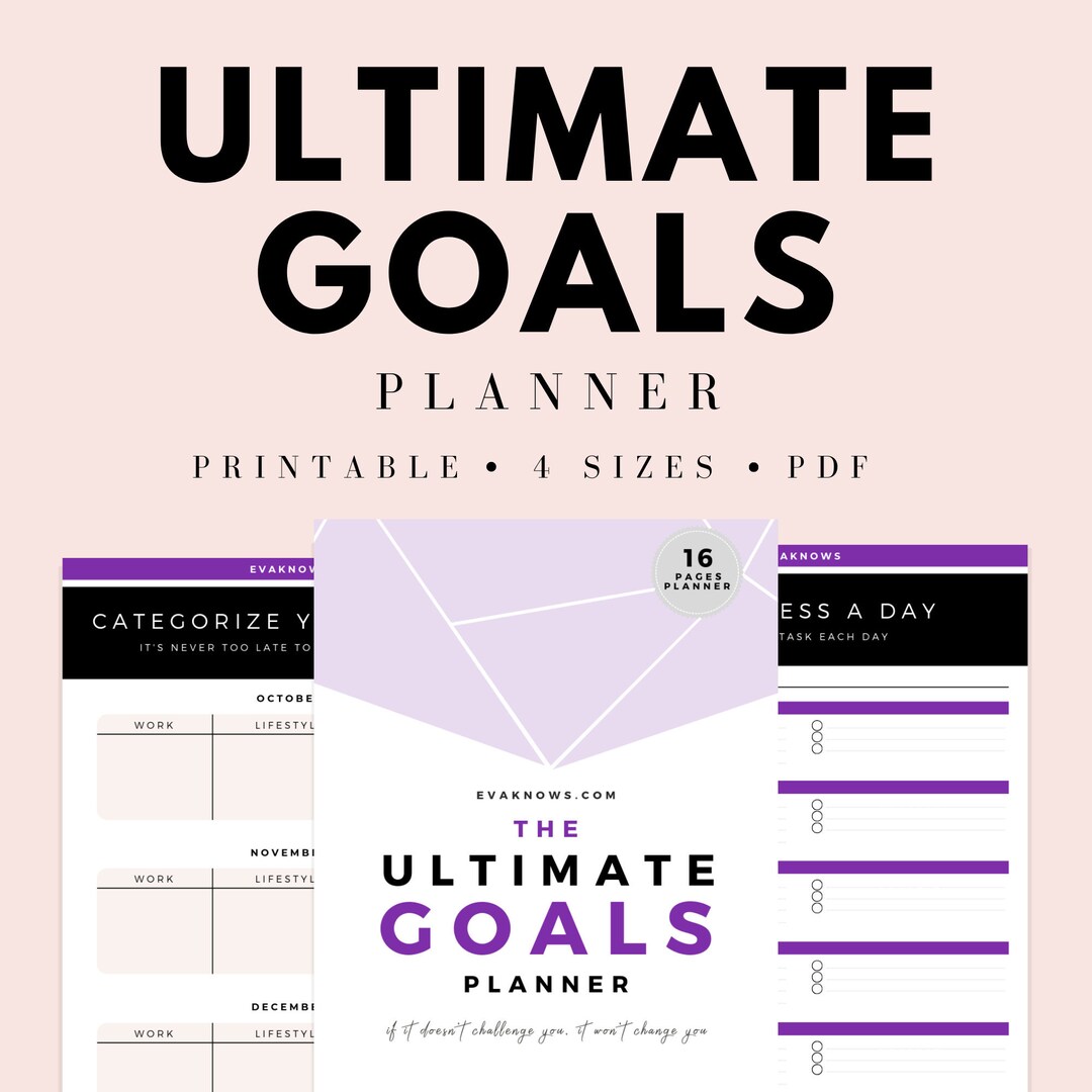 Goal Planner | Planner Printable | Daily Planner | Monthly Planner ...