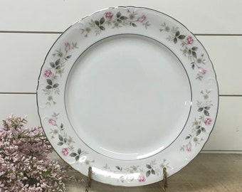 Vintage platter three castle china chop plate Shannon rose replacement decor serving pink