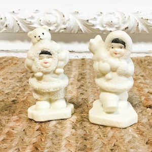 Vintage figurines Alaska Eskimo decor gift polar bear