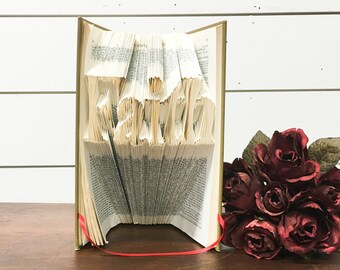 Book art folded pages art gift decor faith wedding religious religion prop hardback Christmas vintage handmade