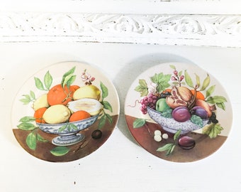 Vintage plates fruit email de limoges godinger wall decor replacement